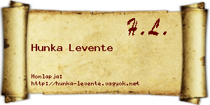 Hunka Levente névjegykártya